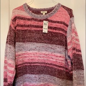 Fuzzy crew neck sweater